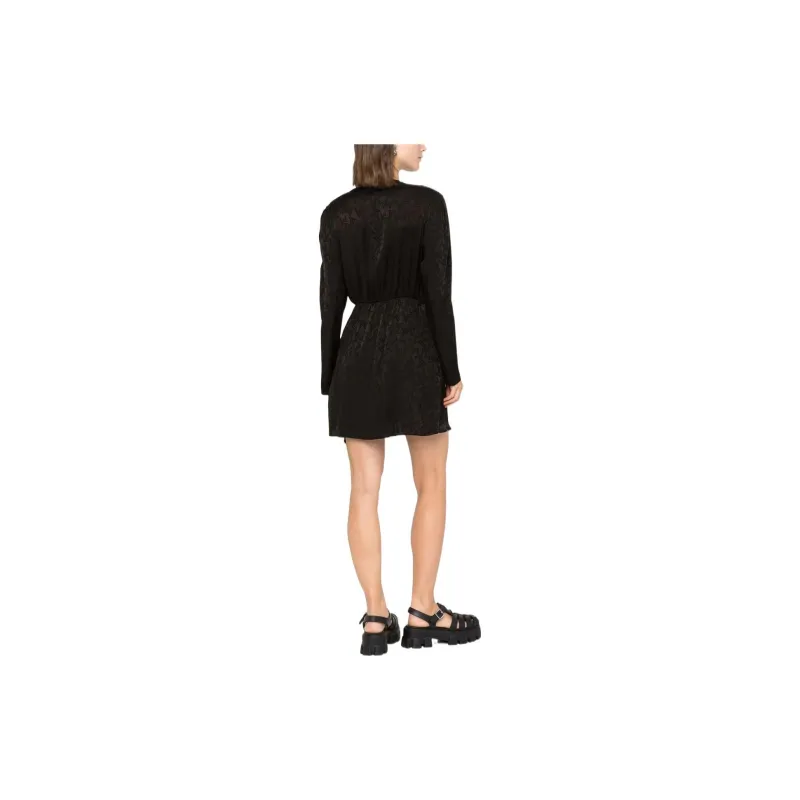 MSGM Monogram Printed V Neck Mini Dress-2