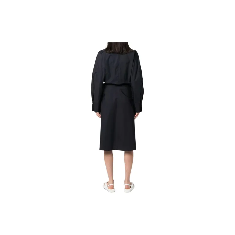 VINCE Pointed collar Cotton Shirt Dress-2