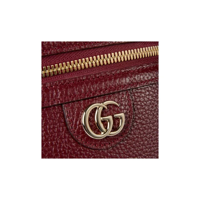 GUCCI Leather Handbag Shoulder Bag Crossbody Bag Mini Women's Red-5