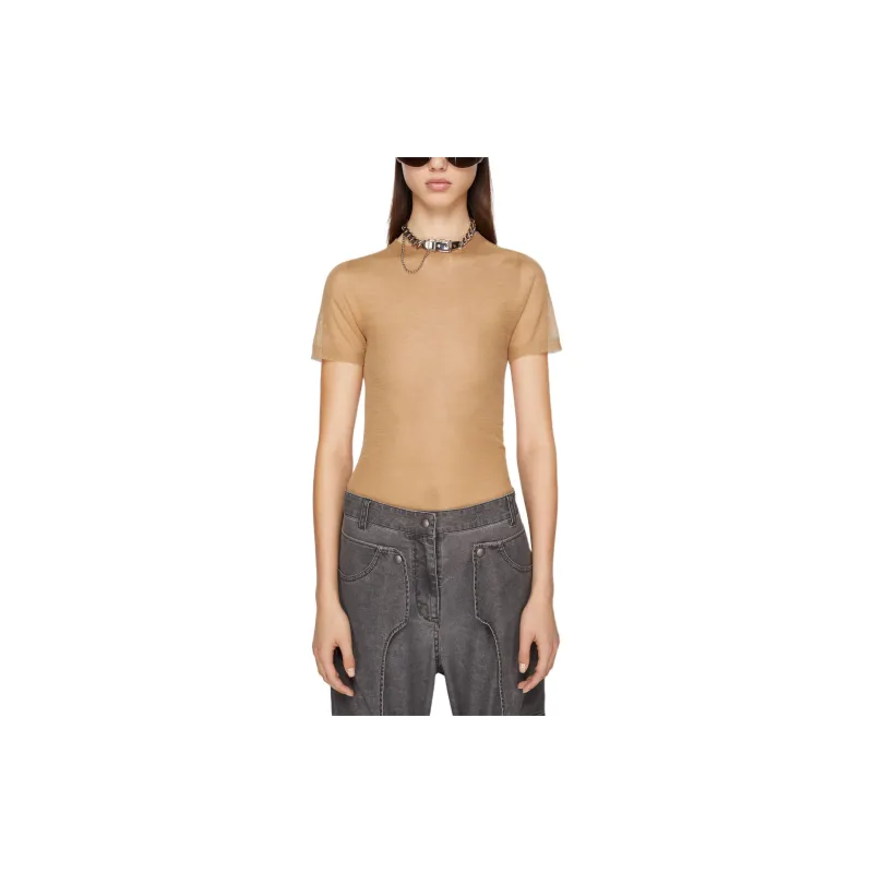 Acne Studios Drop Shoulder Sleeve T Shirt Women's Brown-1