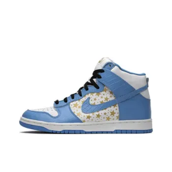 Supreme x Nike Dunk SB Prototype Anti-Slip Wear-Resistant High-Top Skateboard Shoes Men's Blue