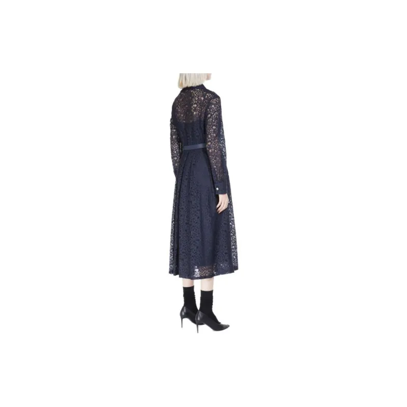 MaxMara Long Sleeved Dresses Women's Marine Blue-3
