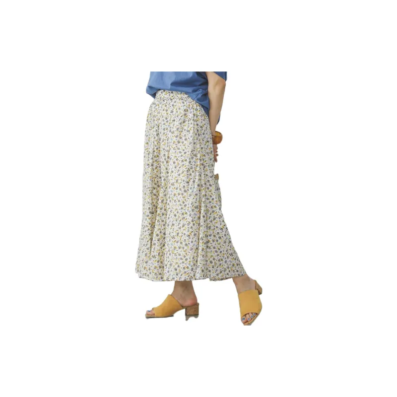 Beams Casual Long Skirts Women's Yellow-3