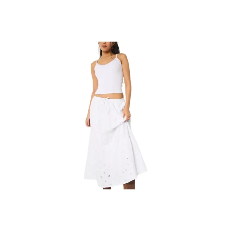 Hollister Casual Long Skirts Women's White-2