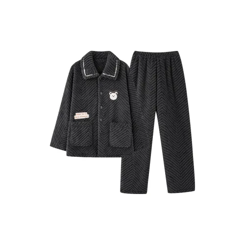 Qiao Ni Tong Pajama Set Men's Gray