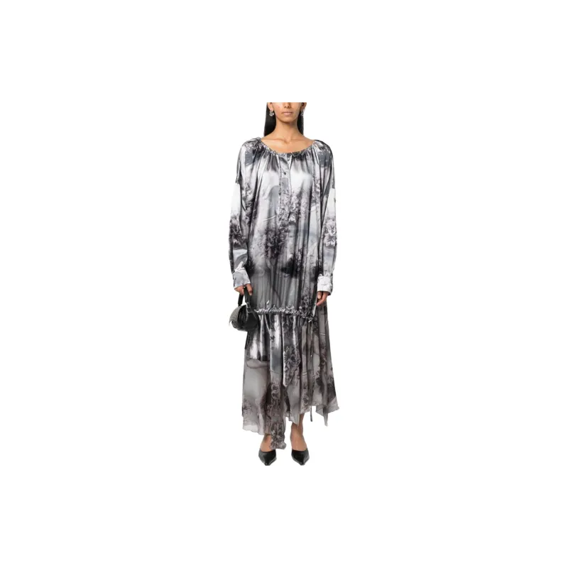 DIESEL Long-Sleeved Dresses Women's Gray-1