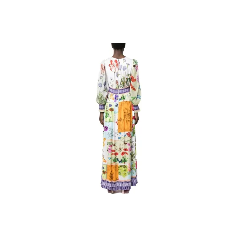 ALICE+OLIVIA Bellami V neck Long Dress-2