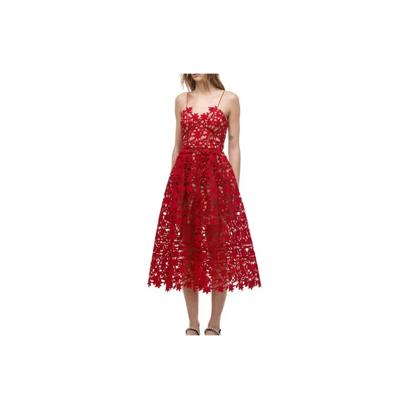 Self portrait Slip Dress Women's France Red-2