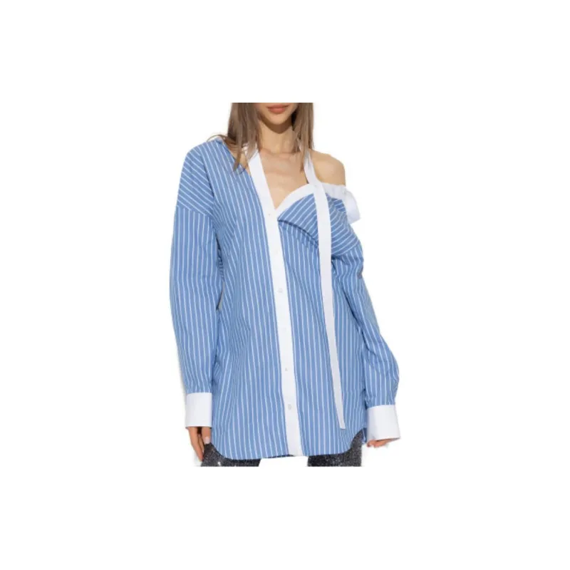 Alexander Wang Long Sleeved Dresses Women's Blue-4