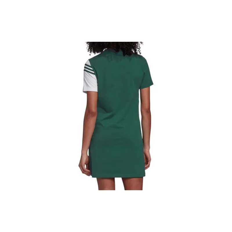 Adidas Short Sleeved Dresses Women's Green/White Color-3