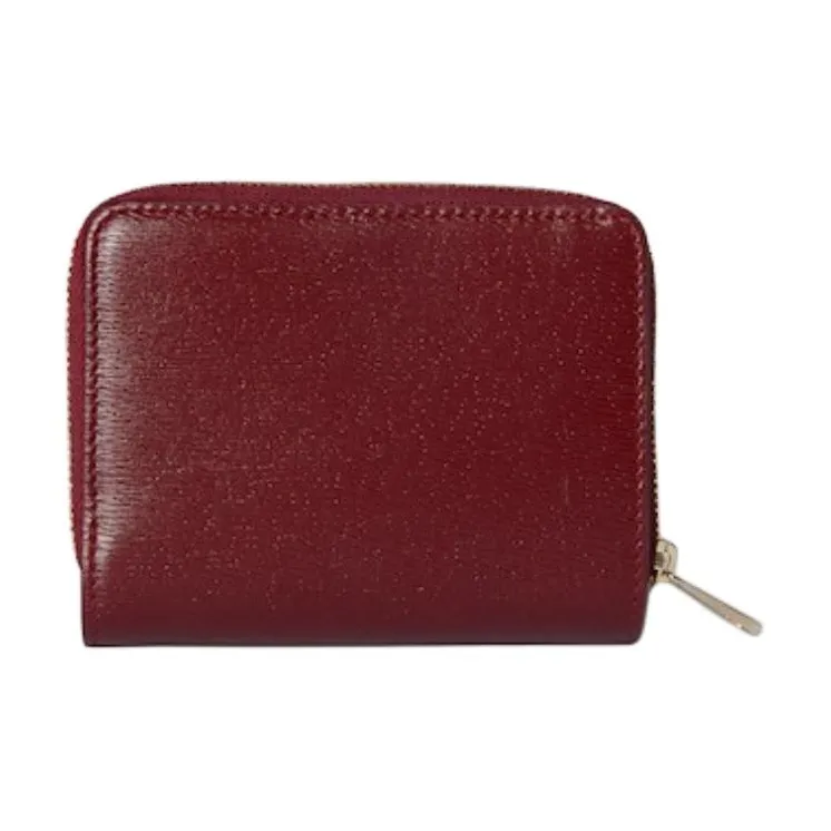 GUCCI Leather Wallet Mini Women's Red-2