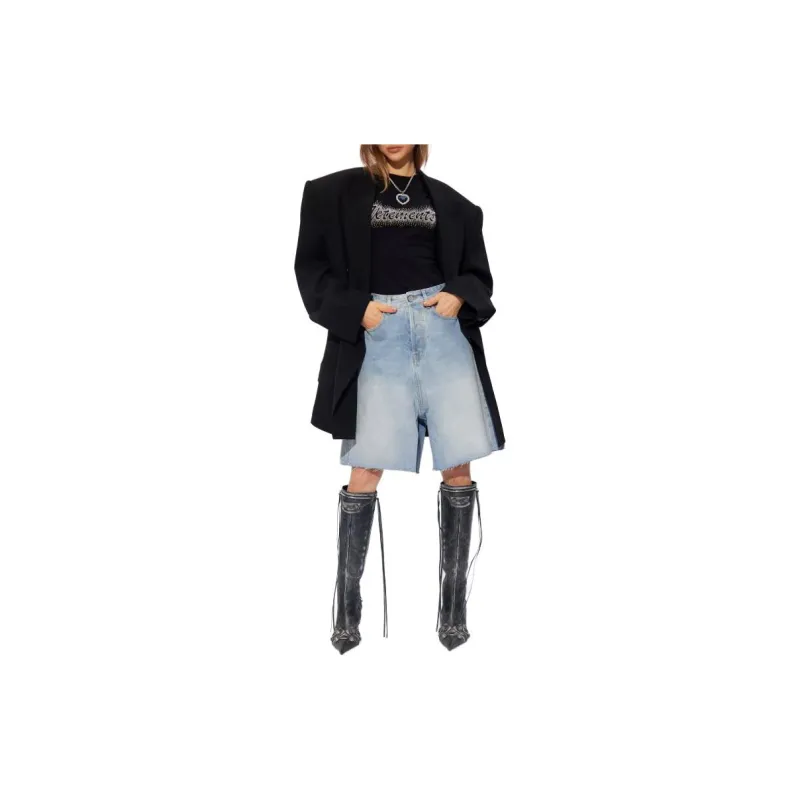 Vetements Wide-Leg Denim Shorts-2