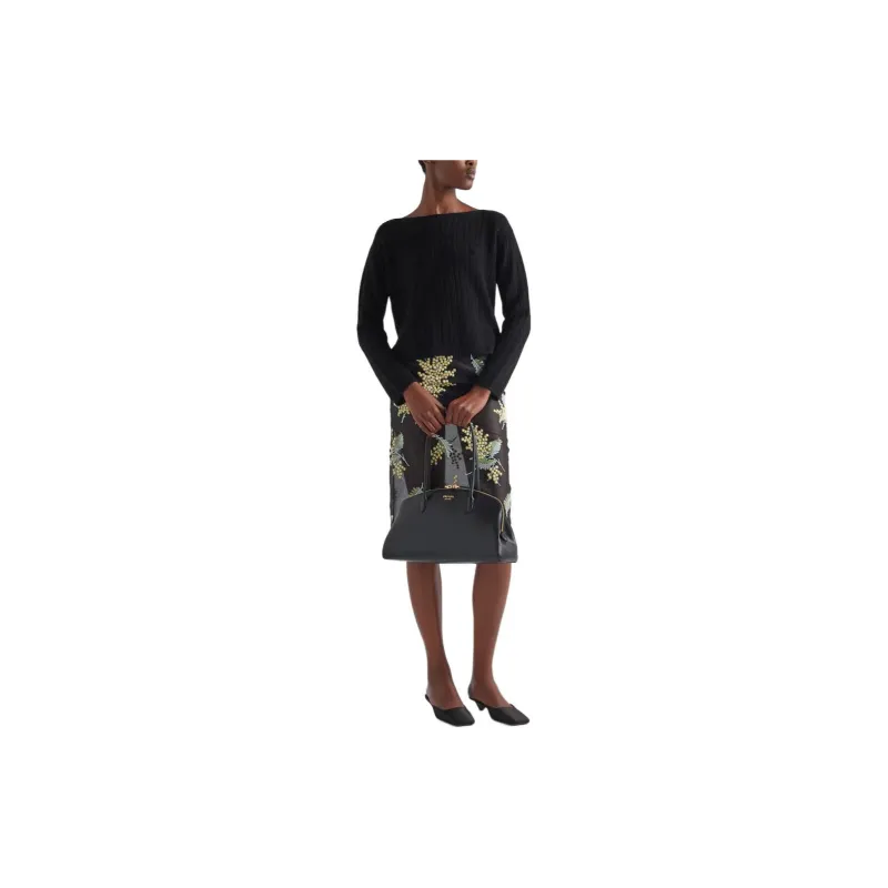 PRADA Wool And Cashmere Boat-neck Sweater Sweater Women's Black-1