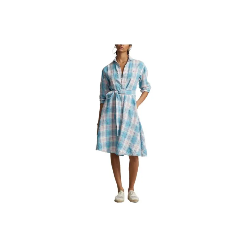Polo Ralph Lauren Long Sleeved Dresses Women's Blue-1
