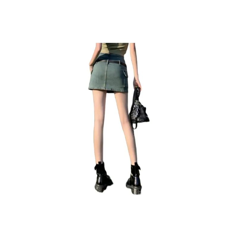 ZNZX Denim Short Skirts Women's Blue-2