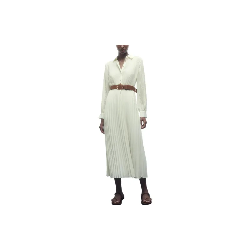 ZARA Long-Sleeved Dresses Women's White-1
