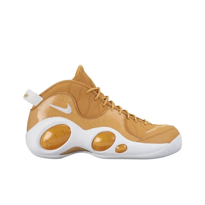 Nike Zoom Flight 95 Anti-Slip Wear-Resistant Mid-Top Vintage Basketball Shoes Unisex Orange White-1
