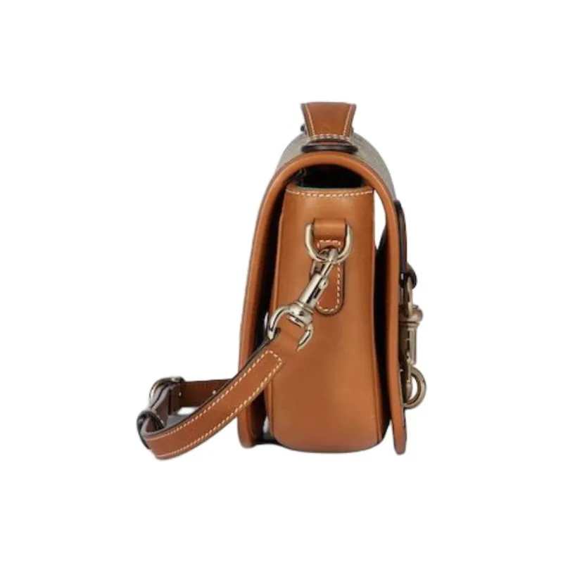 GUCCI Coated Canvas Portable Crossbody Bag, Shoulder Bag Mini Women's Beige & Dark Brown-2
