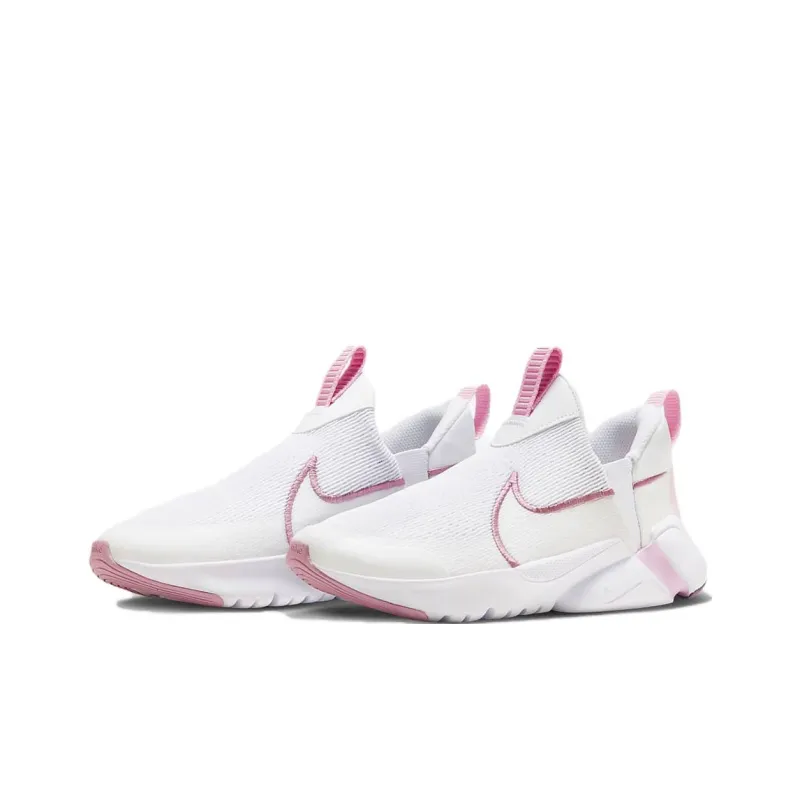 Nike Flex Plus Abrasion Resistant Breathable Support Low Top Kids' Running Shoes White Pink Unisex-4