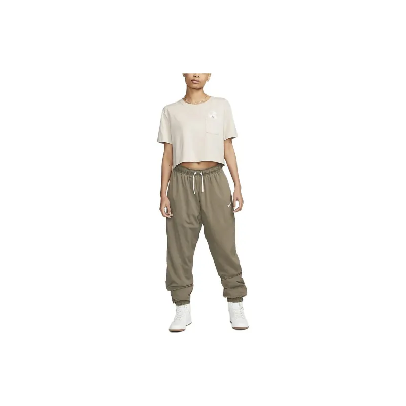 Nike Crop Tops Women's Woody Brown-1