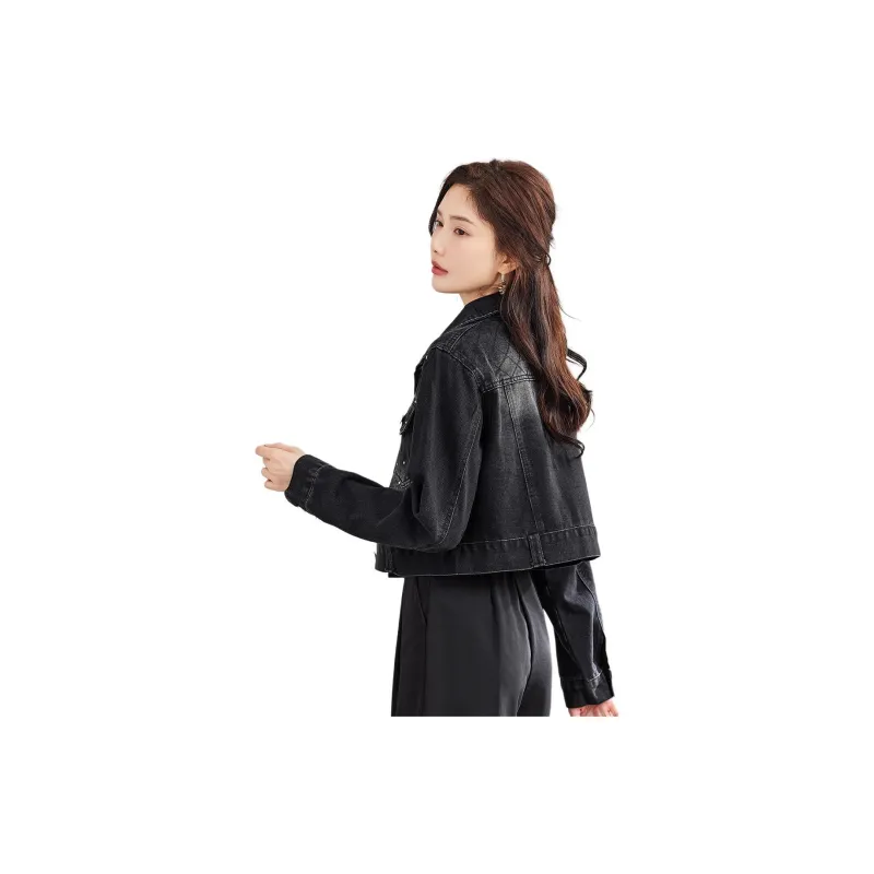 TERRE BLEUE Denim Jacket Women's Black-5