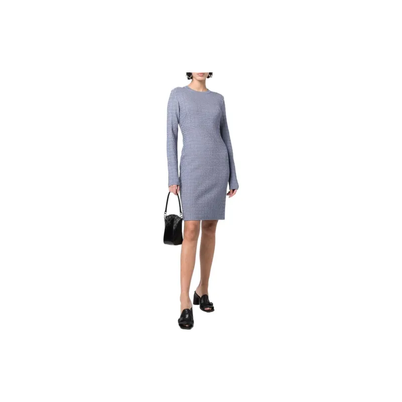 Givenchy 4G Allover Knitted Dress 'Mineral Blue'-1