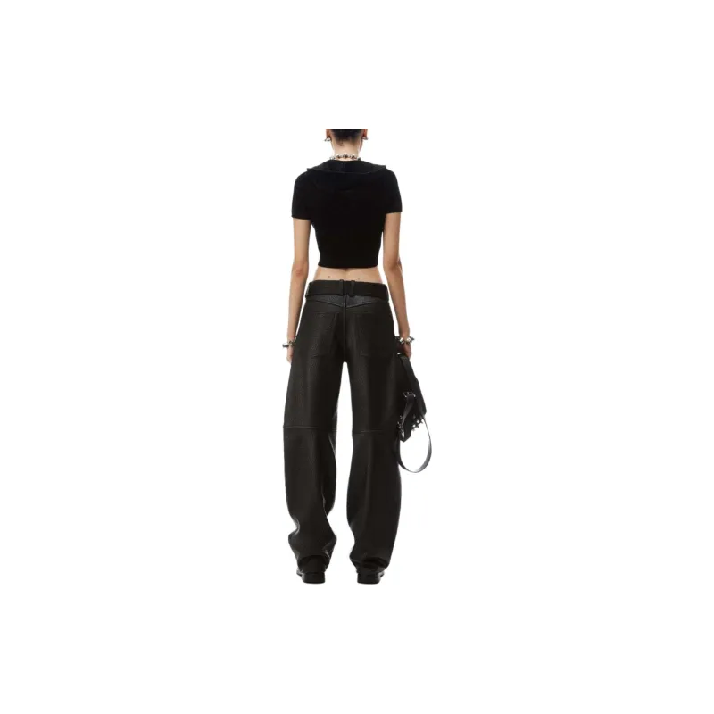 Alexander Wang Logo Embossed Cropped Hoodie-1