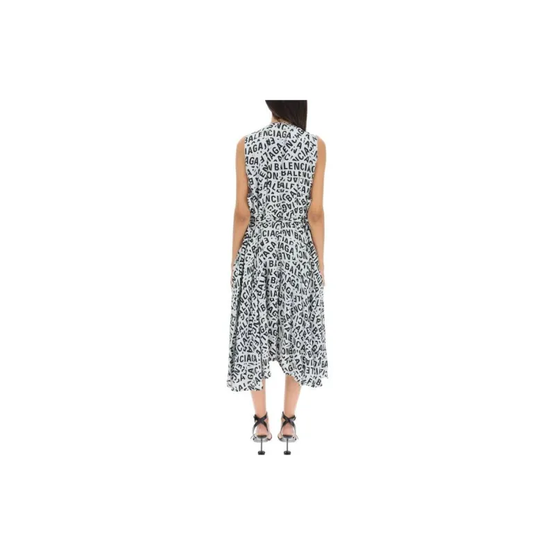 Balenciaga Logo print Midi Dress-1