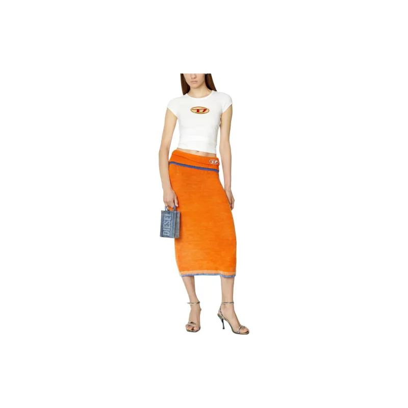 DIESEL Casual Long Skirts Women's Orange-2