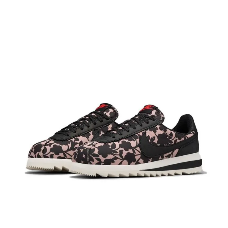 Liberty x Nike Cortez Anti-Slip Wear-Resistant Low-Top Casual Shoes Unisex Black White-2