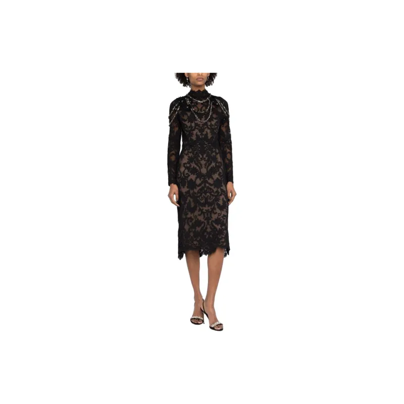 Marchesa Crystal embellished Midi Dress-3