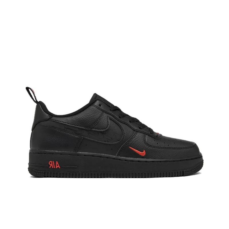 Nike Air Force 1 Anti-Slip Wear-Resistant Low-Top Kids' Skateboarding Shoes Black Teenagers-1