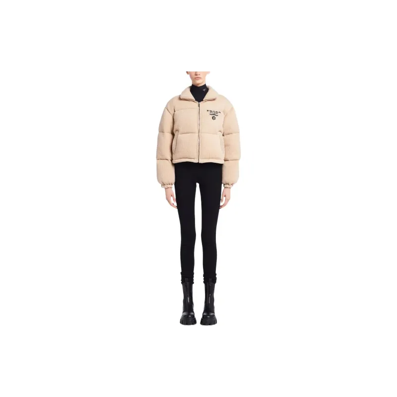 PRADA Logo detail Cashmere Padded Jacket-1