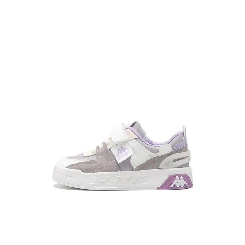 KAPPA KIDS Anti Slip Wear Resistant Low Top Kids' Skateboarding Shoes Beige White Purple Kids'-0