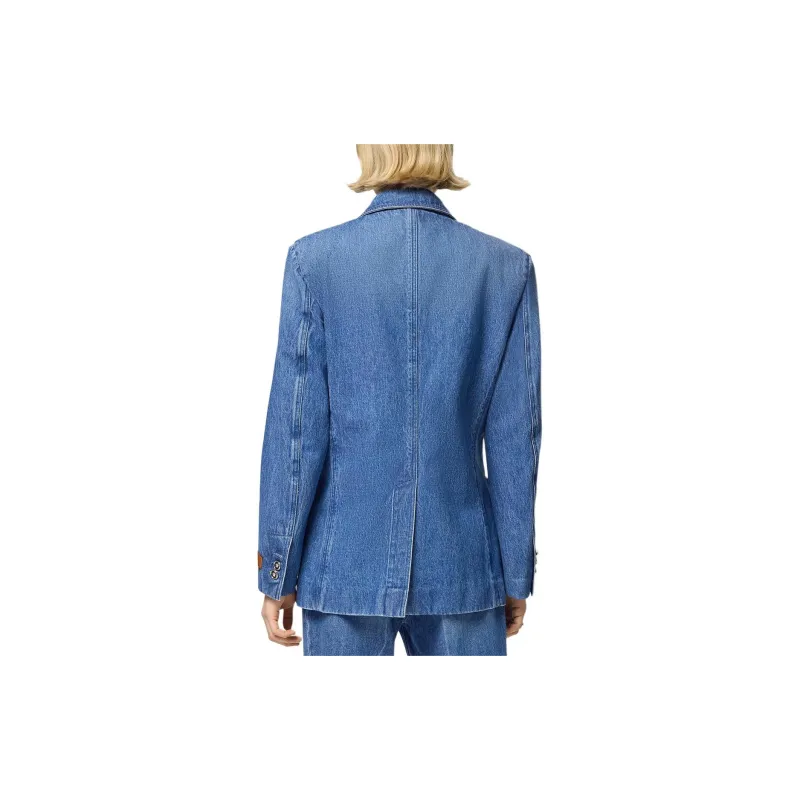 VERSACE Single-Breasted Tailored Denim Blazer-3