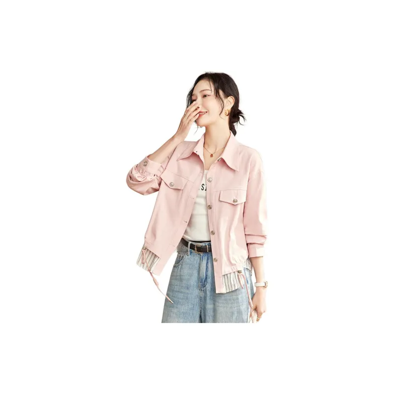 TERRE BLEUE Denim Jacket Women's Pink-2