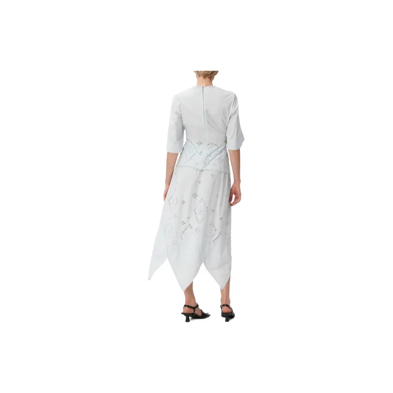 GANNI Broderie Anglaise Crewneck Top-1