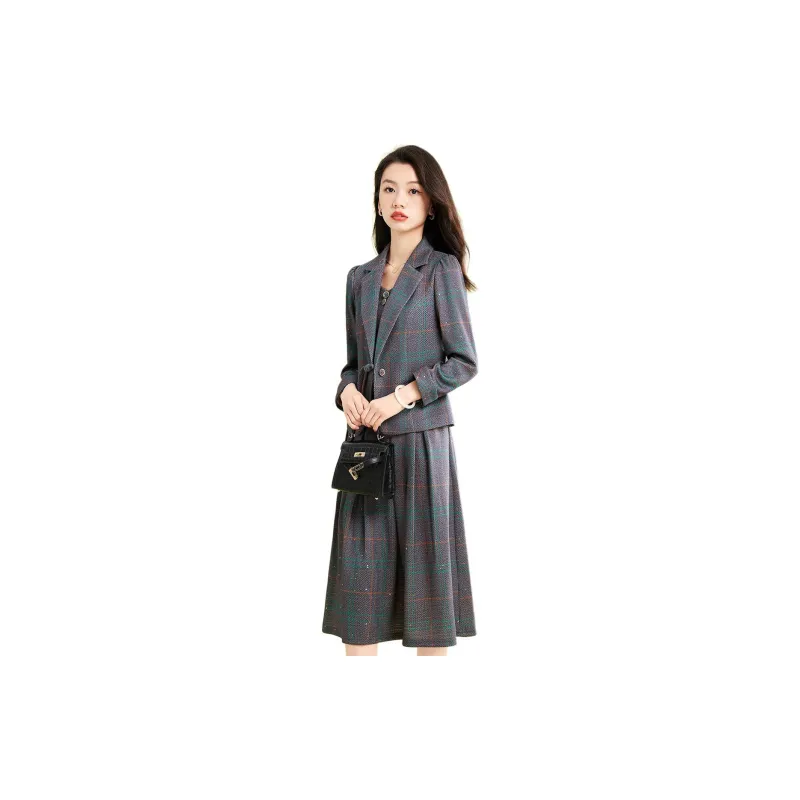 Mylan Two Piece Skirt Sets Women's Gray-3
