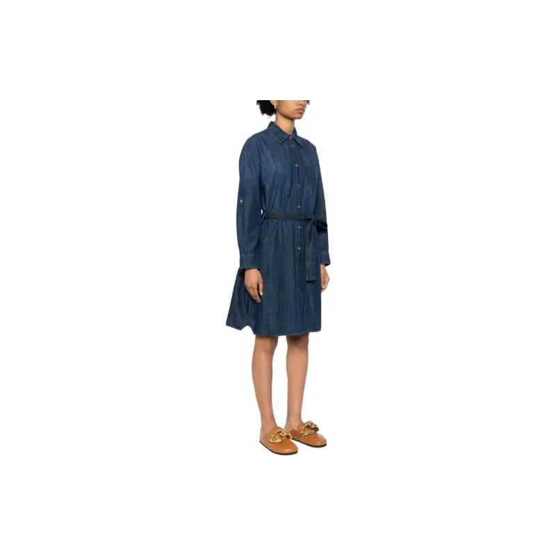 Lorena Antoniazzi Long-Sleeved Belted Denim Midi Dress-3
