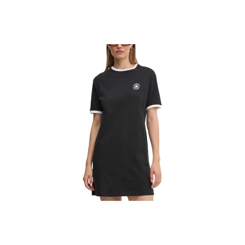 Converse CHUCK TAYLOR Patch Short-Sleeved Dresses Women's Black-1