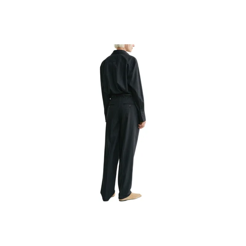 TOTEME Pleat Detailed Pinstriped Trousers-2