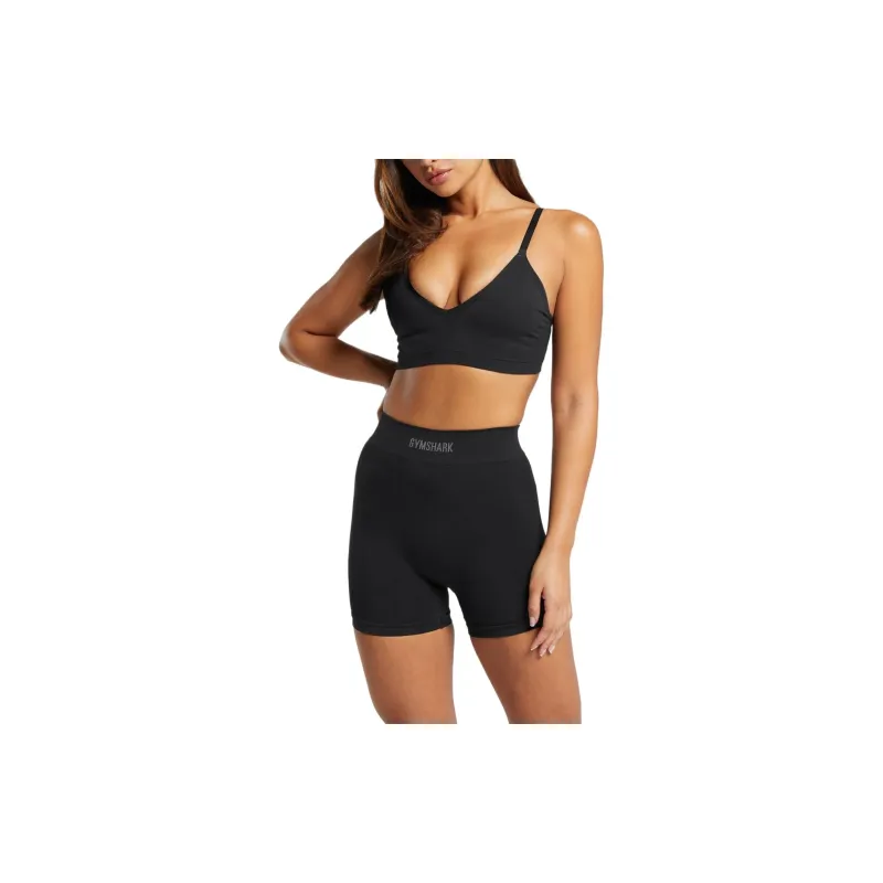 GYMSHARK Seamless Boxers Sports Shorts Women's Black-3