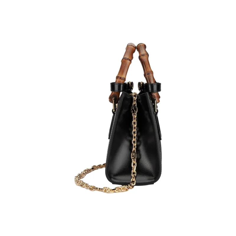 GUCCI Diana Cloud Pattern Fabric Tote Bag Shopping Bag Shoulder Bag Crossbody Bag Handbag Mini Women's Black-5