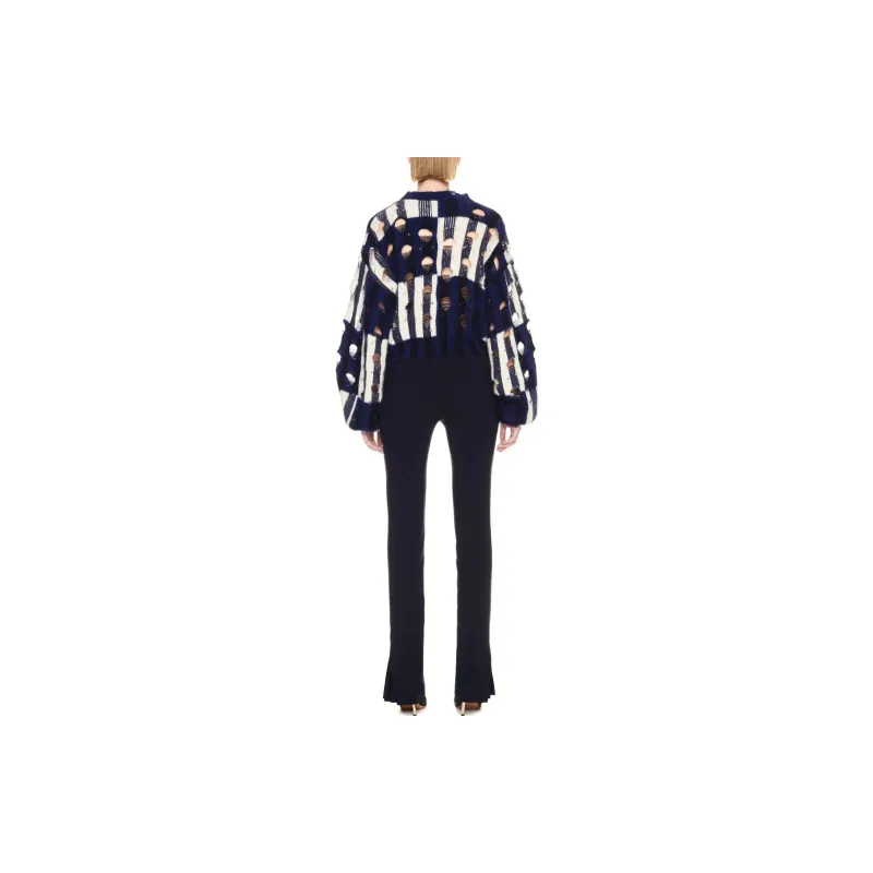 OFF WHITE Shibori Distressed Crewneck Long Sleeved Jumper-2