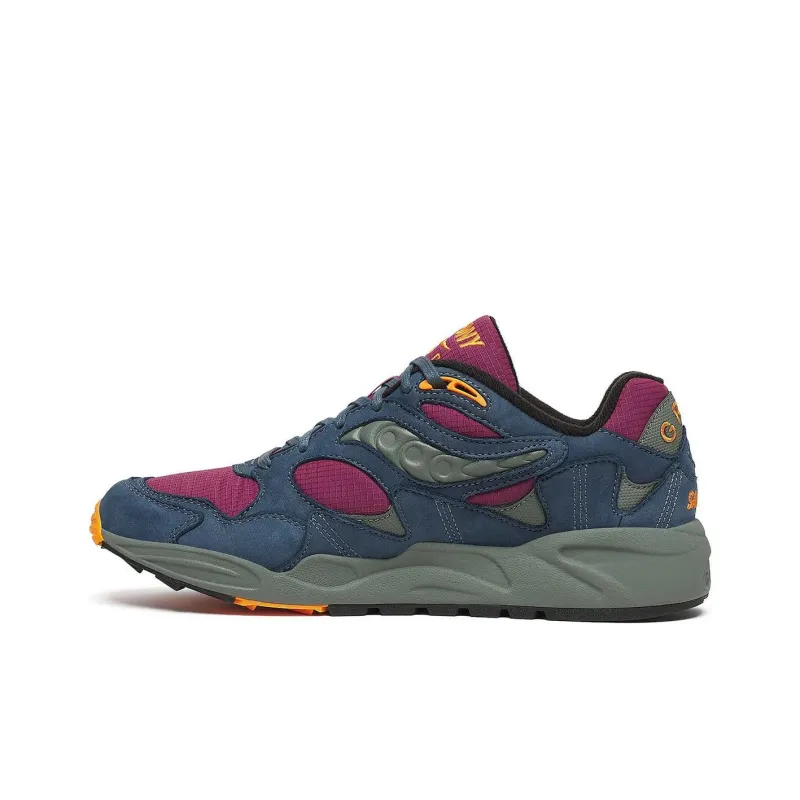 Saucony Grid Shadow 2 Anti Slip Wear Resistant Low Top Running Shoes Unisex Purple Gray-0
