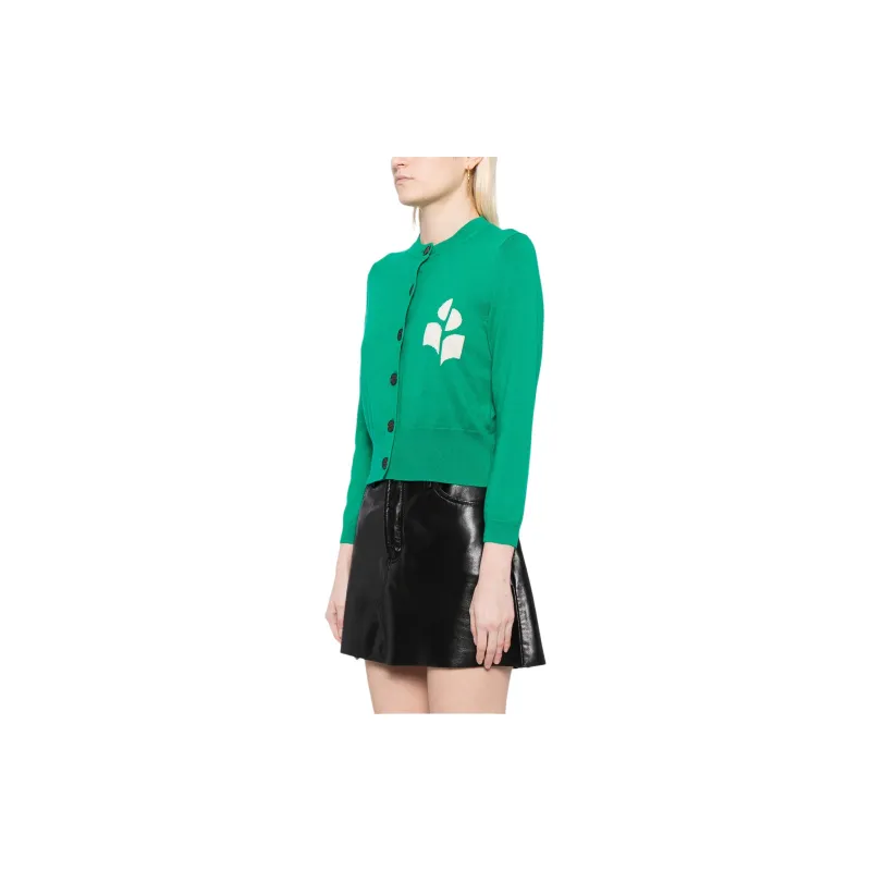 ISABEL MARANT ETOILE Newton Logo intarsia Cardigan-3