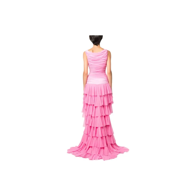 NORMA KAMALI Tara High-low Ruffled Dress-3