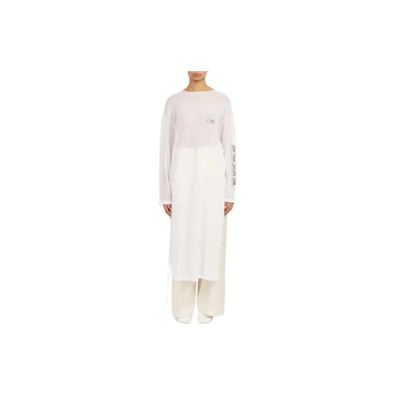 MM6 Maison Margiela Numbers motif Cotton Mesh Dress-1