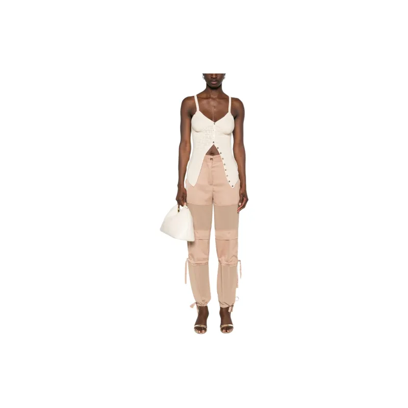 PINKO Georgette Crepe Mid Rise Cargo Trousers-1