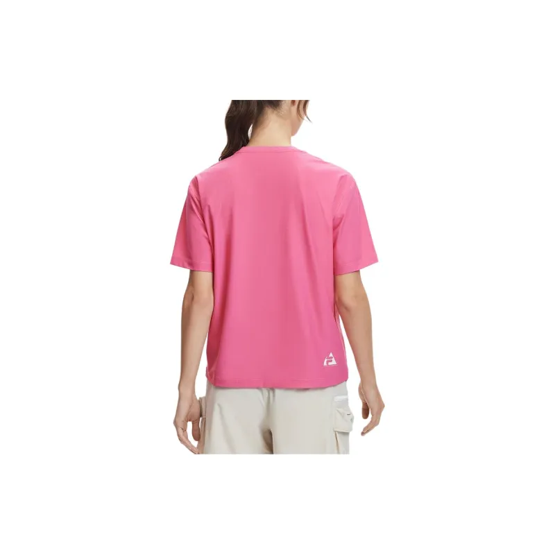 FILA Drop Shoulder Sleeve T Shirt Women's Spring Plum Red-2